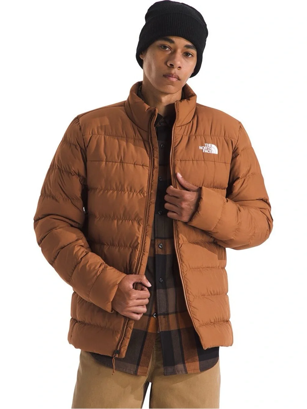 The North Face Men’s Quilted Puffer Jacket — Rust Brown